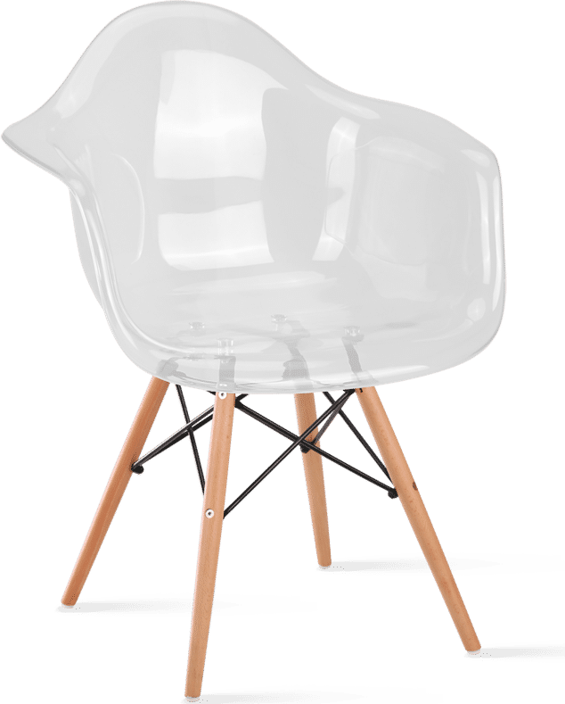 DAW Style Transparent Chair Clear/Light Wood image.