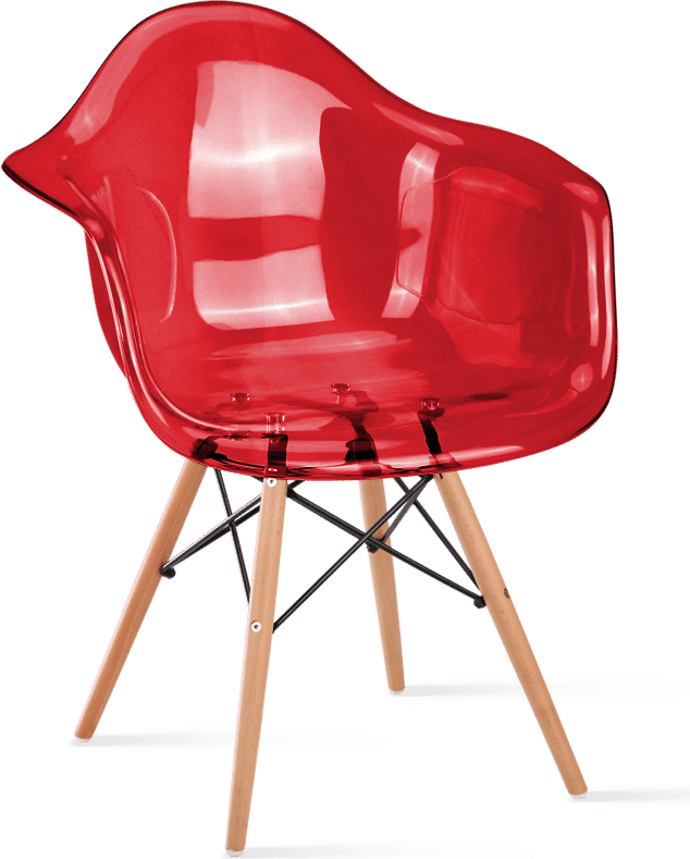 DAW Style Transparent Chair Red/Light Wood image.