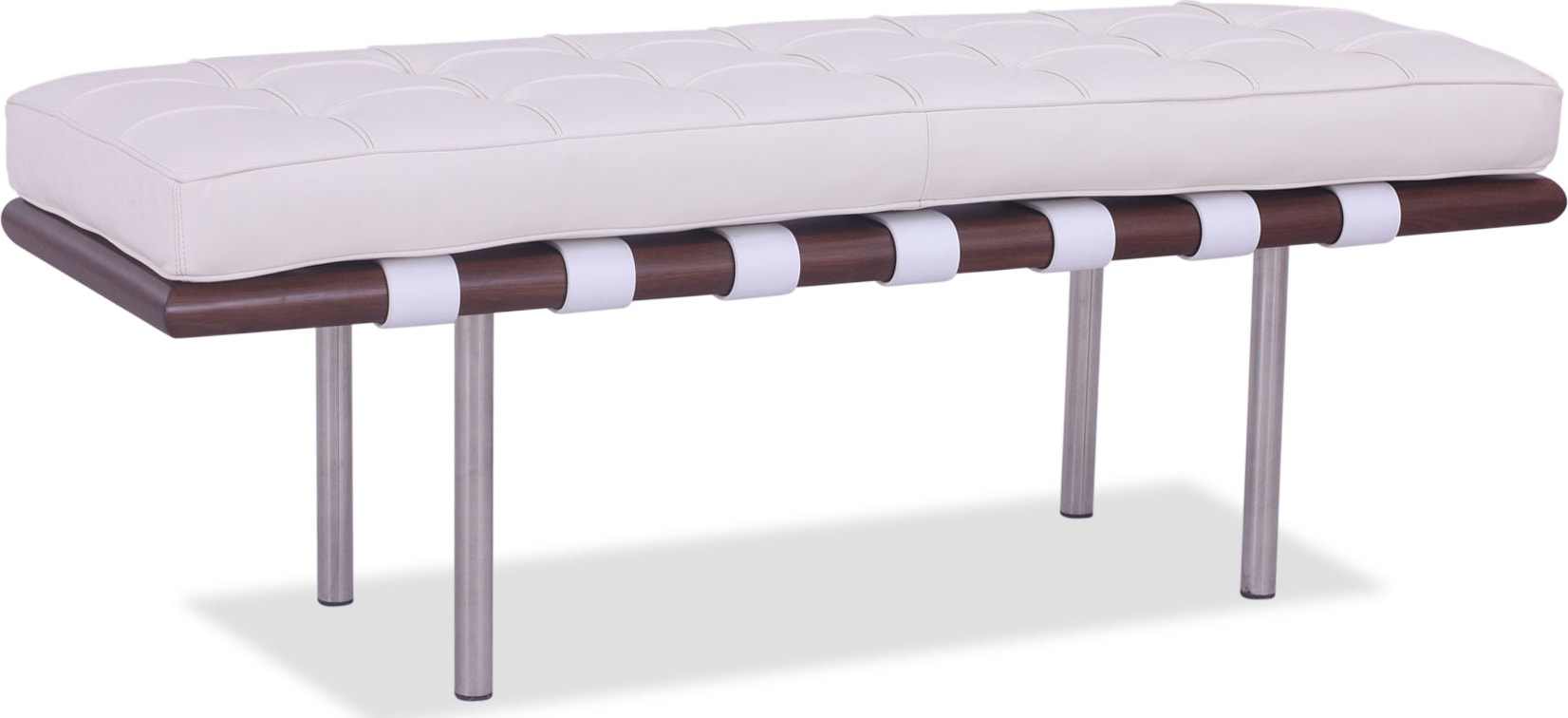 Barcelona 2 seater Bench White/Walnut image.