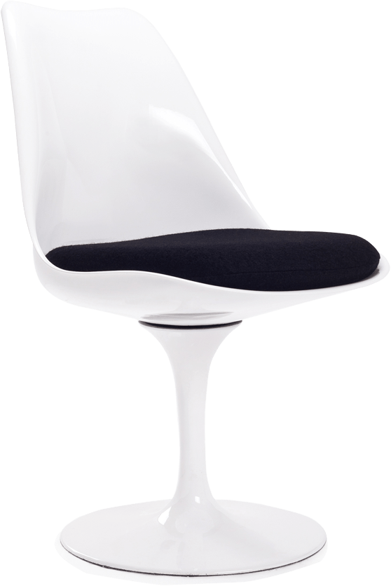 Tulip Chair - Fibreglass Black/White image.