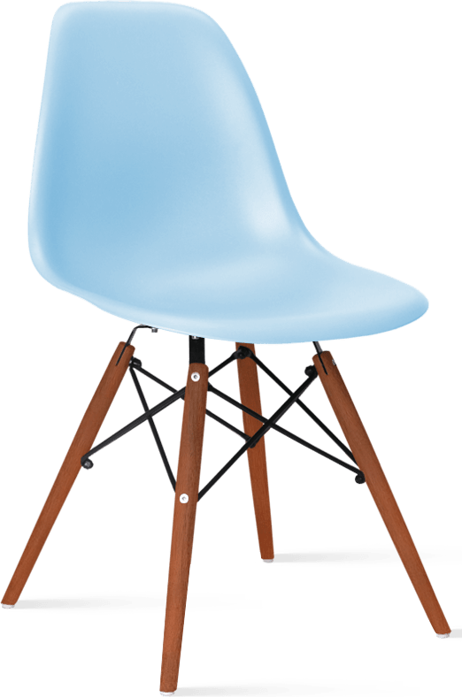 DSW Style Chair Light Blue/Dark Wood image.