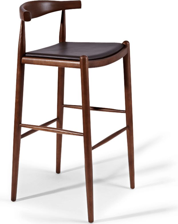 Elbow Style Bar Stool Black Solid Oak Mobelaris
