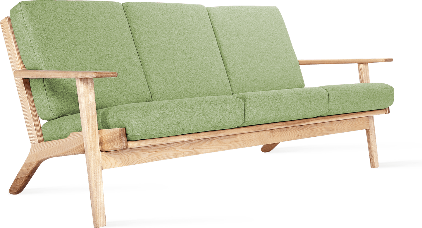 GE 290 Plank 3 Seater Sofa Light Green/Ash Wood image.