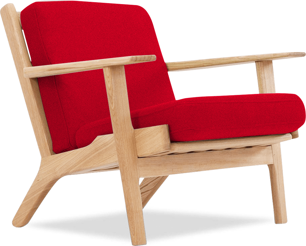 GE 290 Plank Chair Deep Red/Ash Wood image.