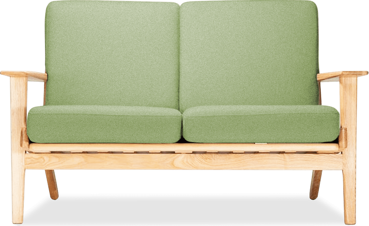 GE 290 Plank Loveseat 2 Seater Sofa Light Green/Ash Wood image.