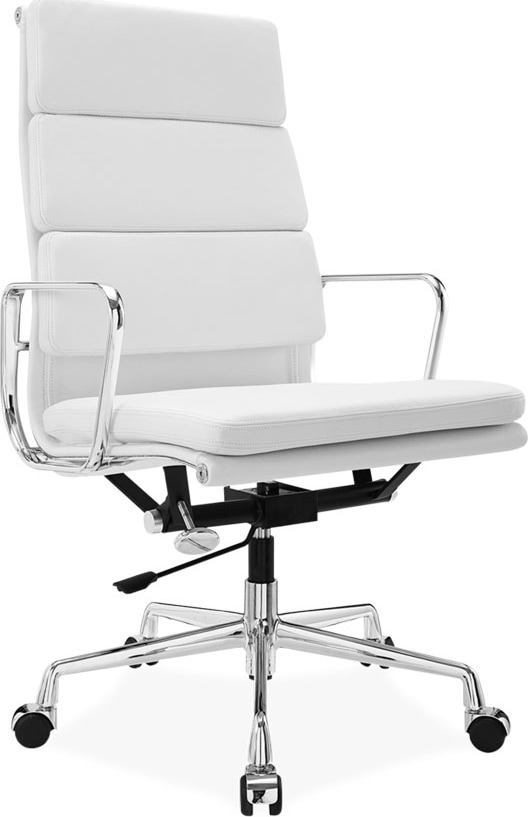 Eames Style Office Chair EA219 Leather White image.
