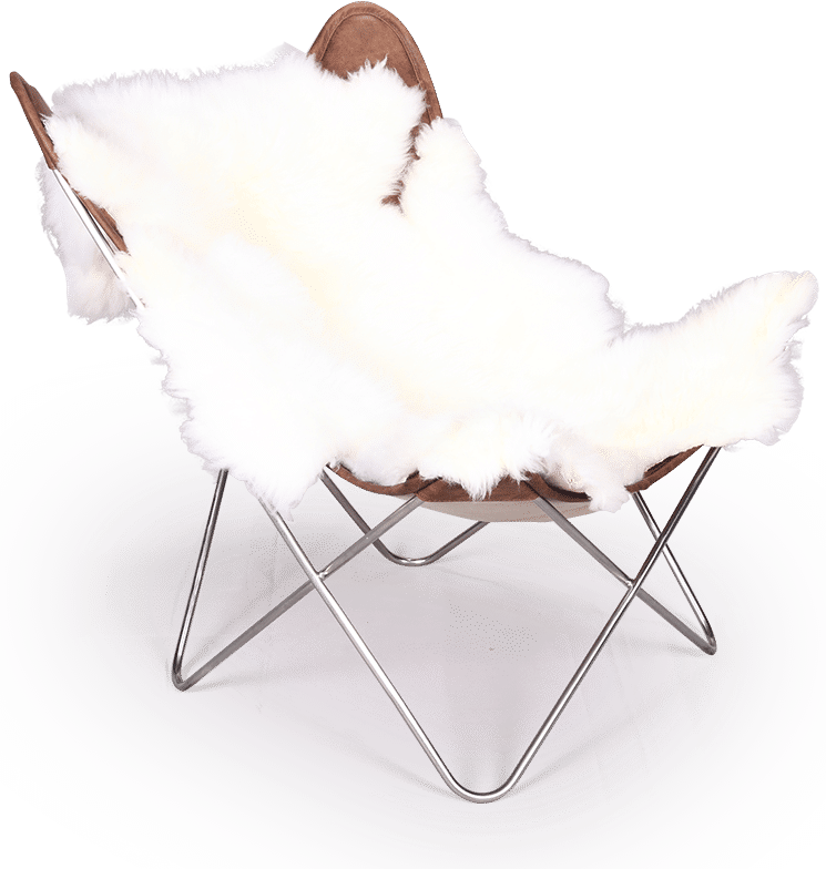 Butterfly Chair With throw/Dark Tan image.