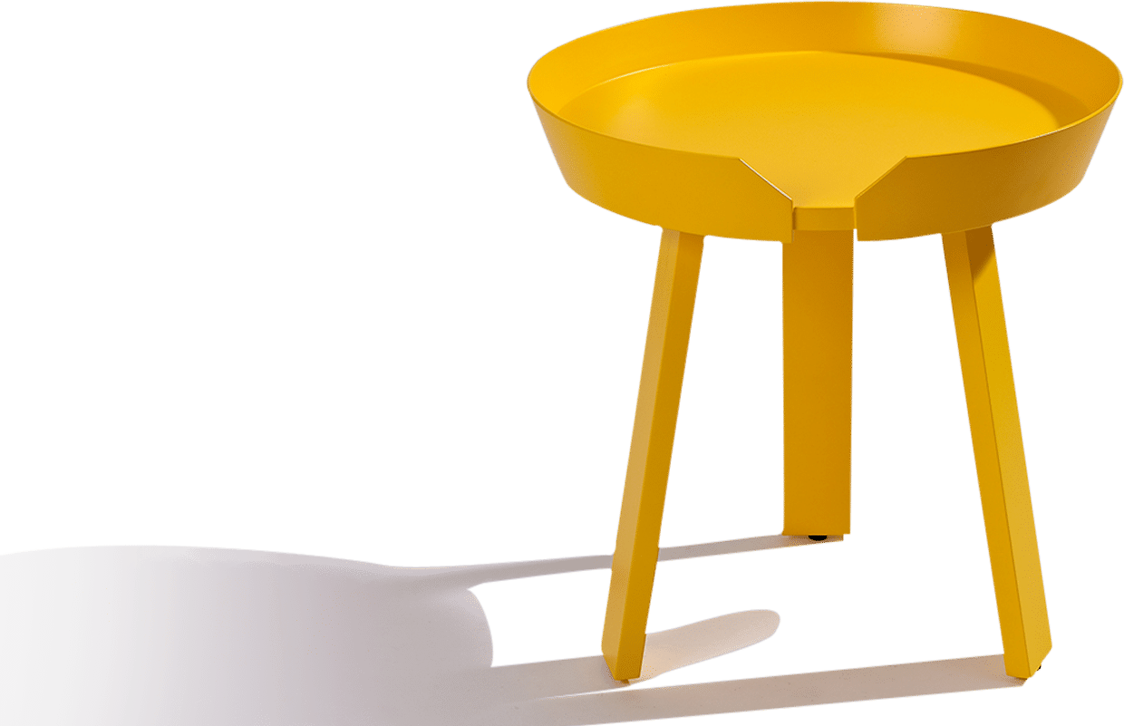 Around Style Coffee Table - Small Yellow Lacquered image.