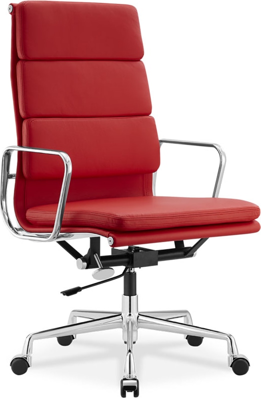 Eames Style Office Chair EA219 Leather Red image.