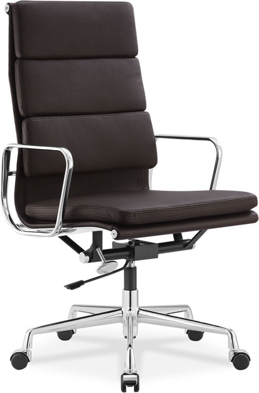 Eames Style Office Chair EA219 Leather Coffee image.