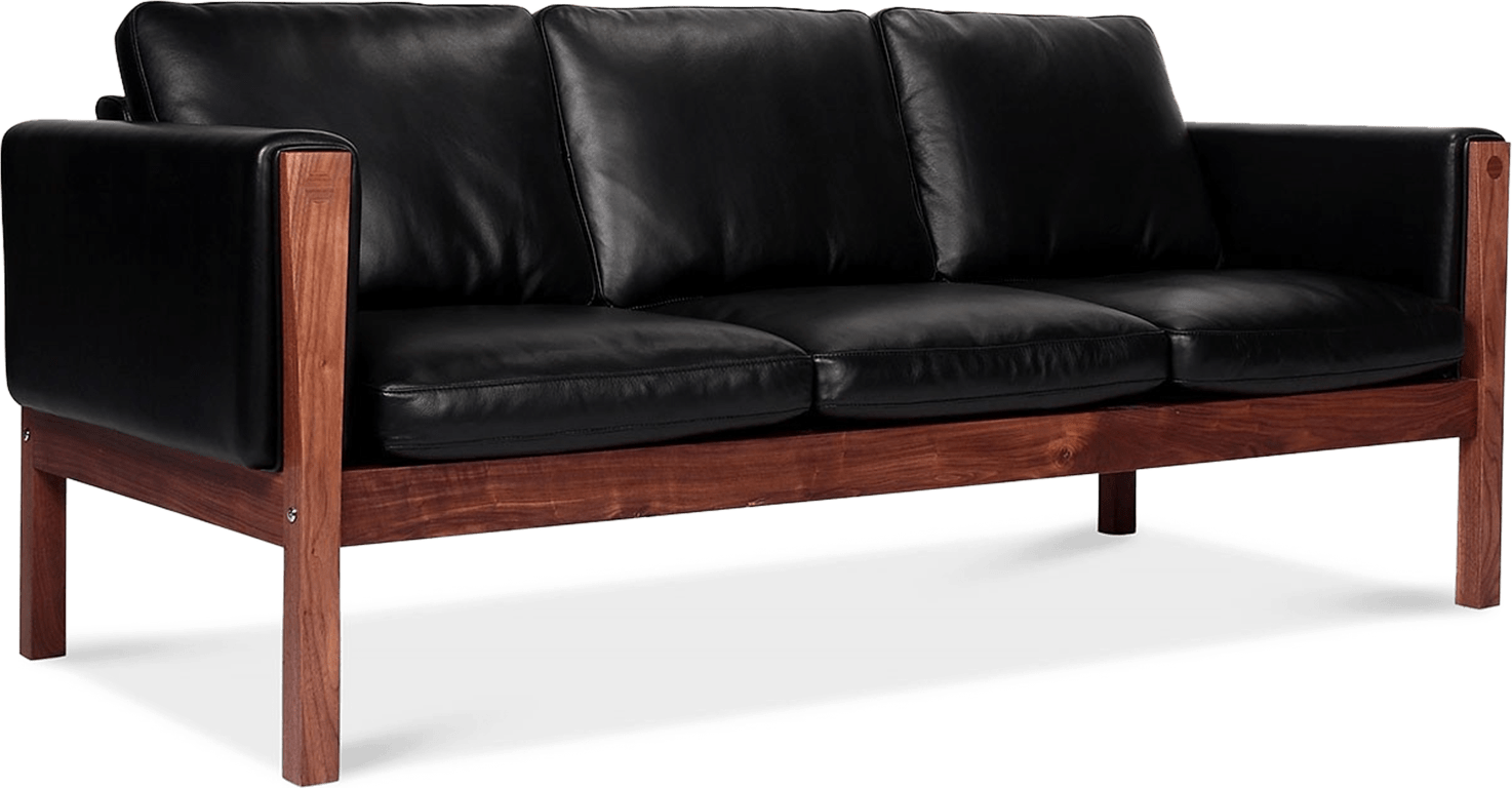 CH163 3 Seater Sofa American Walnut/Black  image.