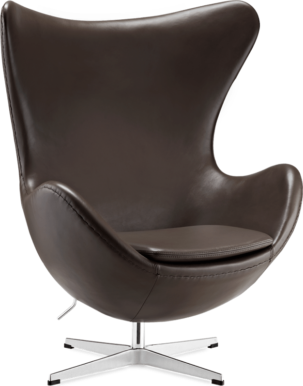 The Egg Chair Premium Leather/Without piping/Mocha image.