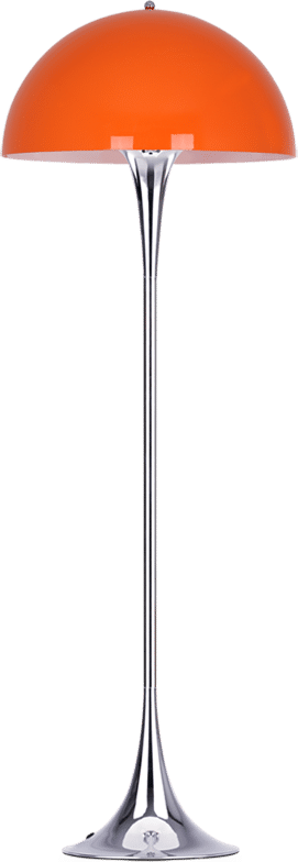 Panthella Style Floor Lamp Chrome Orange image.