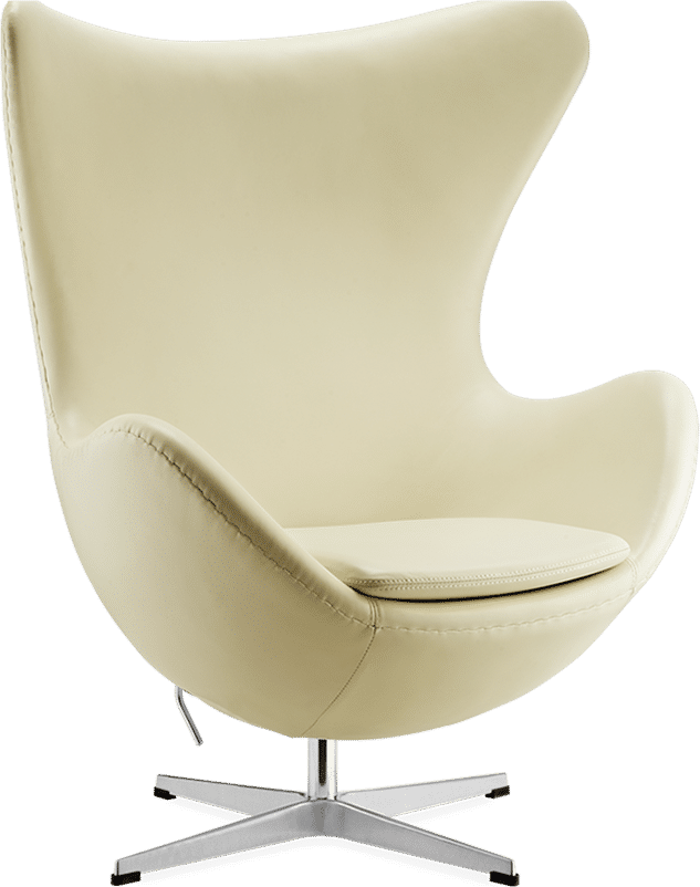 The Egg Chair Premium Leather/Without piping/Cream image.