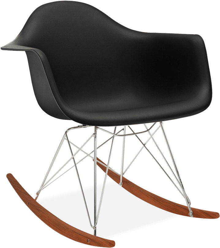 RAR Style Plastic Rocking Chair    Black/Dark Wood image.
