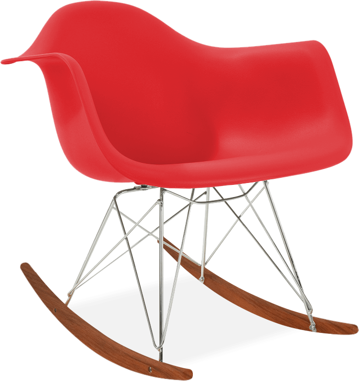 RAR Style Plastic Rocking Chair    Red/Dark Wood image.