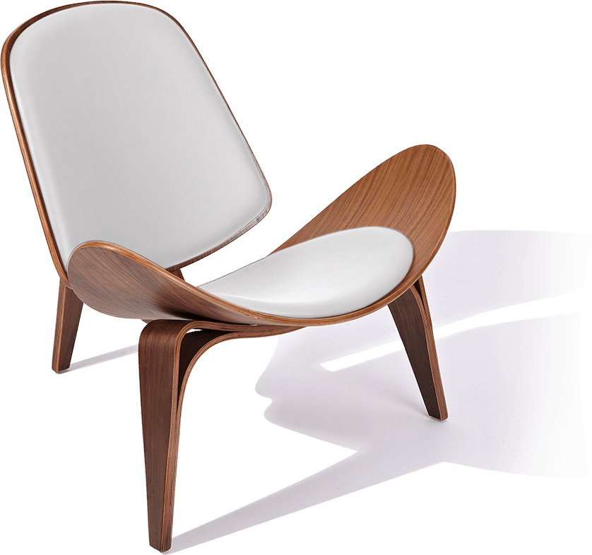 Shell Chair (CH07) Italian Leather/White/Rosewood image.