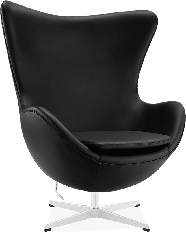 The Egg Chair Italian Leather/With piping/Black image.