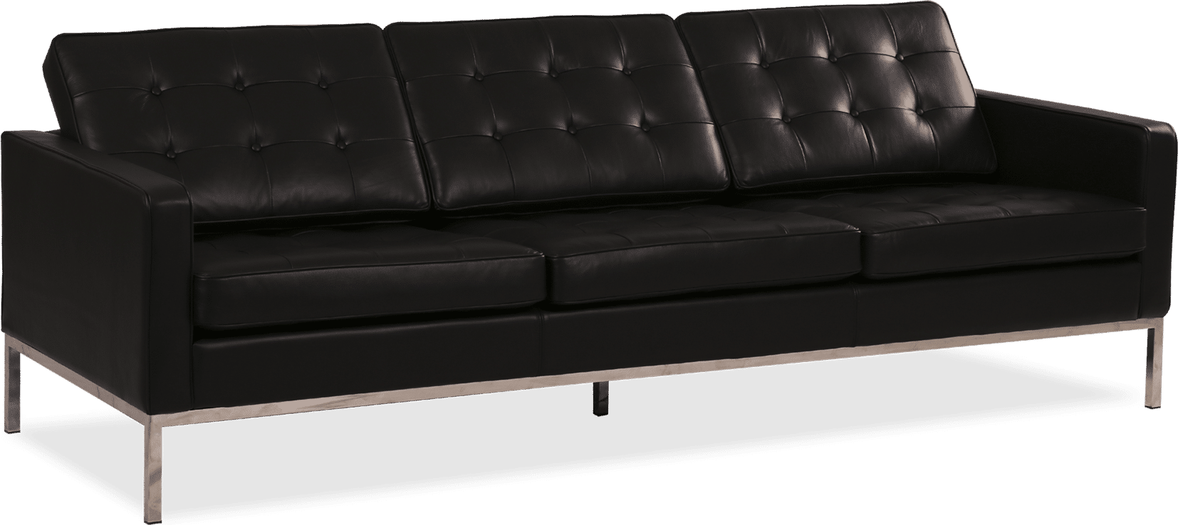 Knoll 3 Seater Sofa Premium Leather/Black  image.