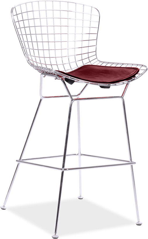 Wire Bar Stool Deep Red image.