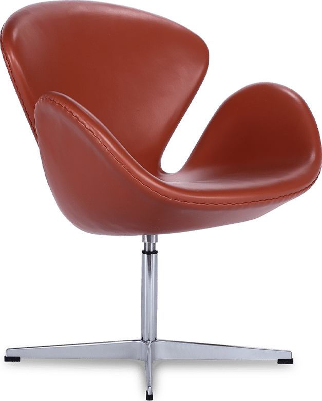 The Swan Chair  Premium Leather/Without piping/Caramel Aniline image.
