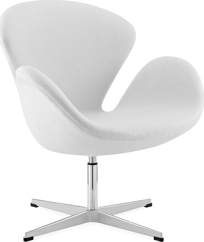 The Swan Chair  Wool/Without piping/White image.