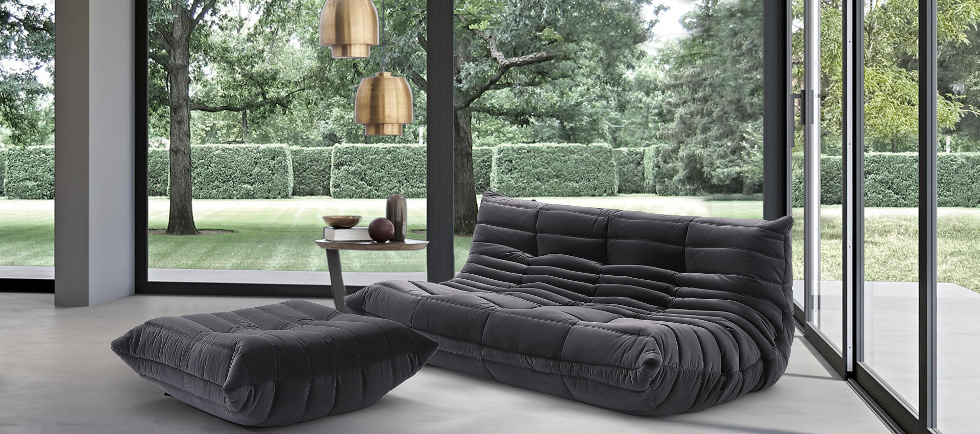 Comfort Style 2-Sitzer Sofa Dark Velvet/Velvet Grey Mobelaris 