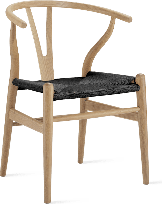 Wishbone (Y) Chair - CH24 Oak/Black image.