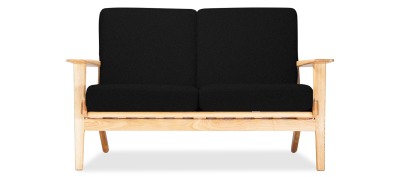 GE 290 Plank Loveseat Sofa – Black | Mobelaris